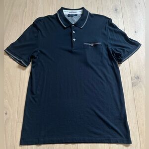 Ted Baker Navy Polo Shirt with White Accents